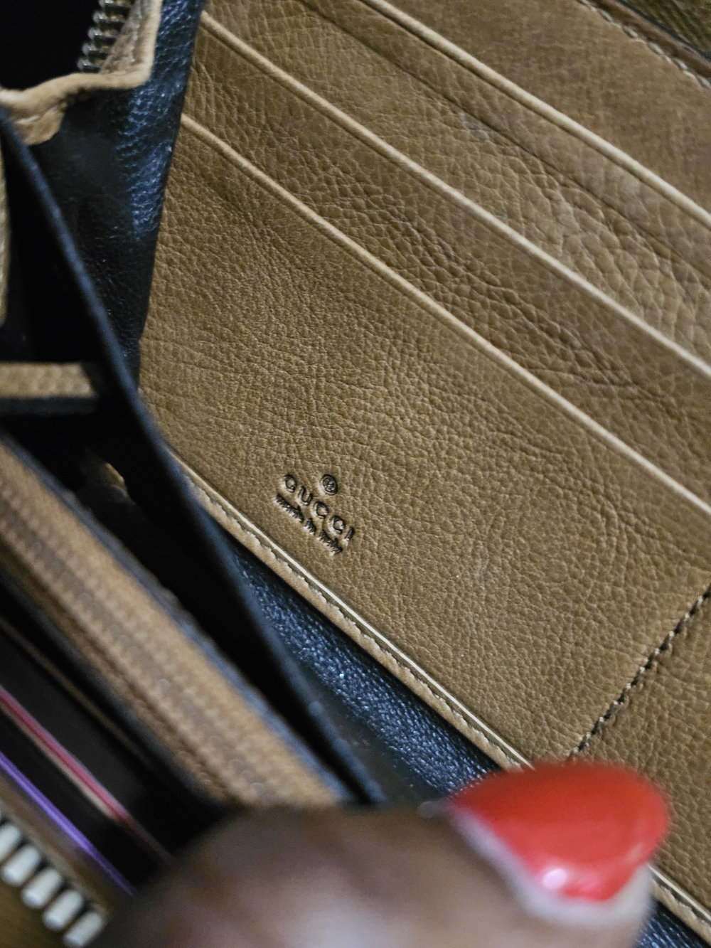 Authentic Vintage Gucci Tan Leather Snake Skin Women Wallet